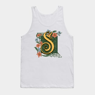 Art Nouveau Letter S, Ornamental Letter S, Art Deco Tank Top